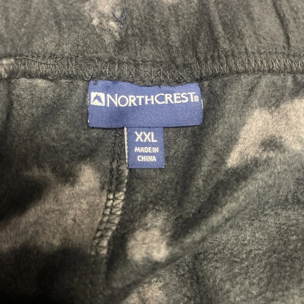 NorthCrest Mens Black Gray Fleece Bear Sleep Pants Pajama Bottoms XXL